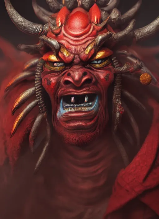 Image similar to an oni by tooth wu, highly detailed, art, cinematic lighting, very coherent, hyper realism, high detail, 8 k