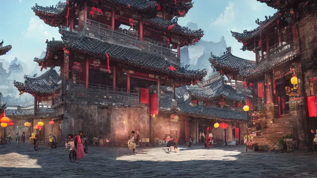 Image similar to old chinese city, fantasy artwork, very very very beautiful scenery, hd, hdr, ue5, ue6, unreal engine 5, cinematic 4k wallpaper, 8k, ultra detailed, high resolution, artstation, award winning