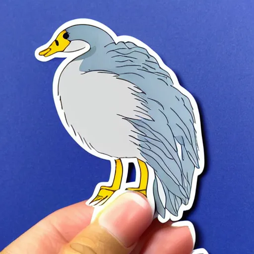 Image similar to ghibli style goose sticker