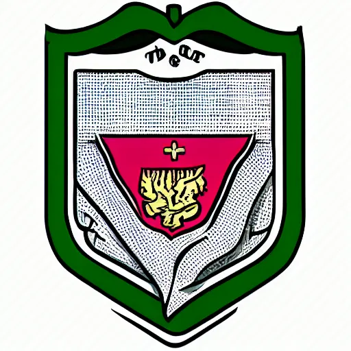 Prompt: high school badge, private school, coat of arms, isometric