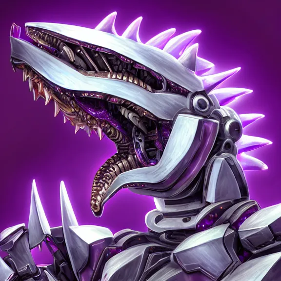 Image similar to detailed mawshot of a giant beautiful stunning goddess anthropomorphic hot robot mecha female dragon, silver sharp streamlined armor, detailed maw, glowing Purple LED eyes, food pov, micro pov, dragon art, macro art, furry art, vore, furaffinity, DeviantArt, Eka's Portal, G6