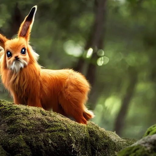 Image similar to national geographic professional photo of eevee, award winning