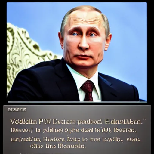 Image similar to vladimir putin as a hacker