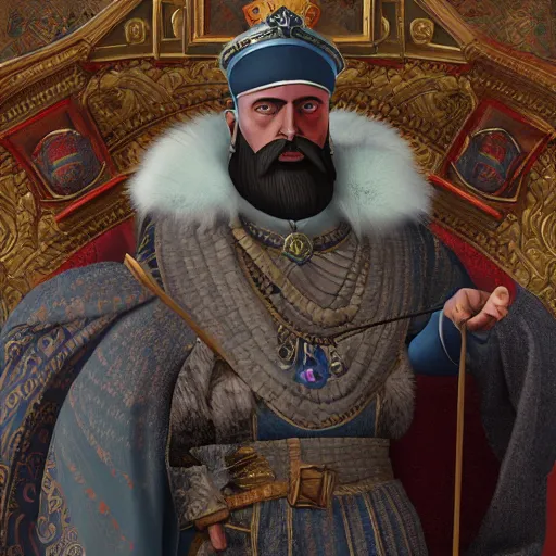 Prompt: Ivan The Terrible as a leader in Civilization 6