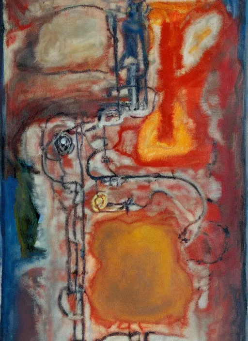 Image similar to biomechanical talisman of a formula for mind transference by maggi mcdonald, mark rothko, sabina klein