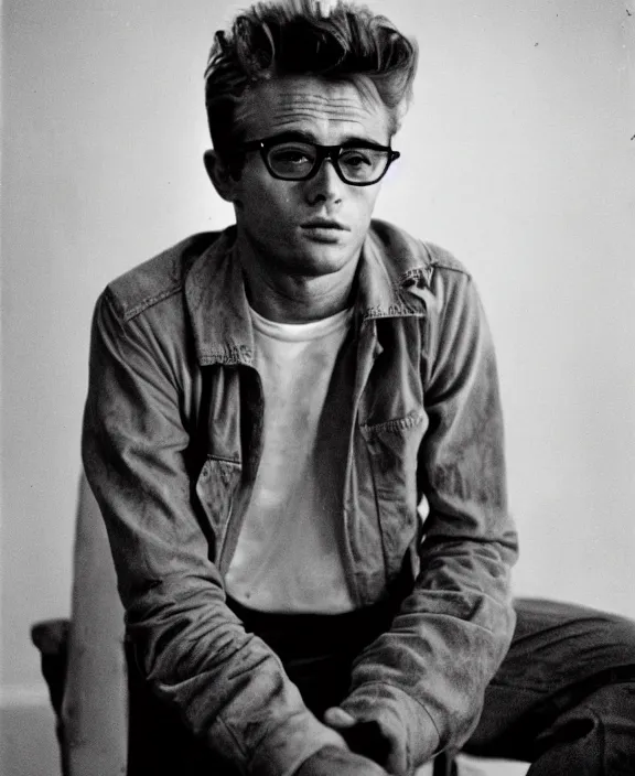 Image similar to portrait of james dean photographed by nan goldin