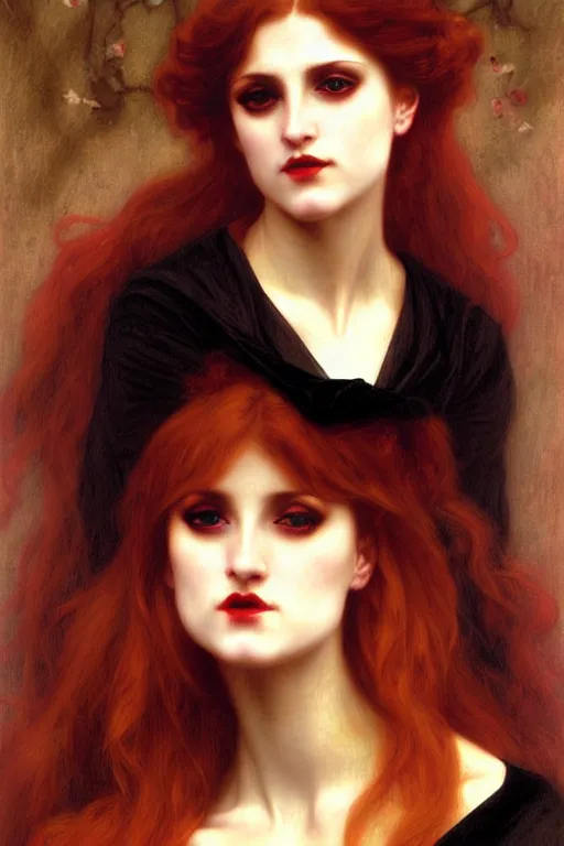 Image similar to victorian vampire blondes painting by rossetti bouguereau, detailed art, artstation