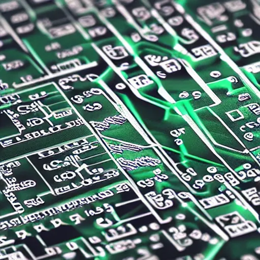 Prompt: 3D render of a circuit board