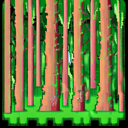 Prompt: pixel art of horror forest, # pixelart