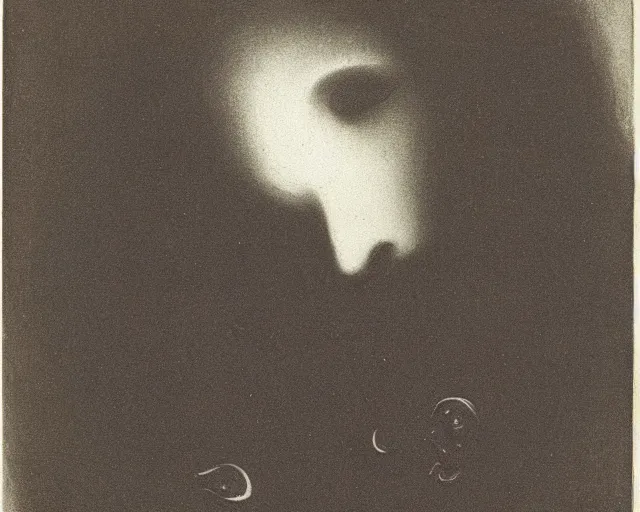 Image similar to Void of the soul. Odilon Redon. Dali.