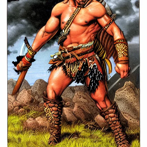 Prompt: barbarian warrior by Larry Elmore