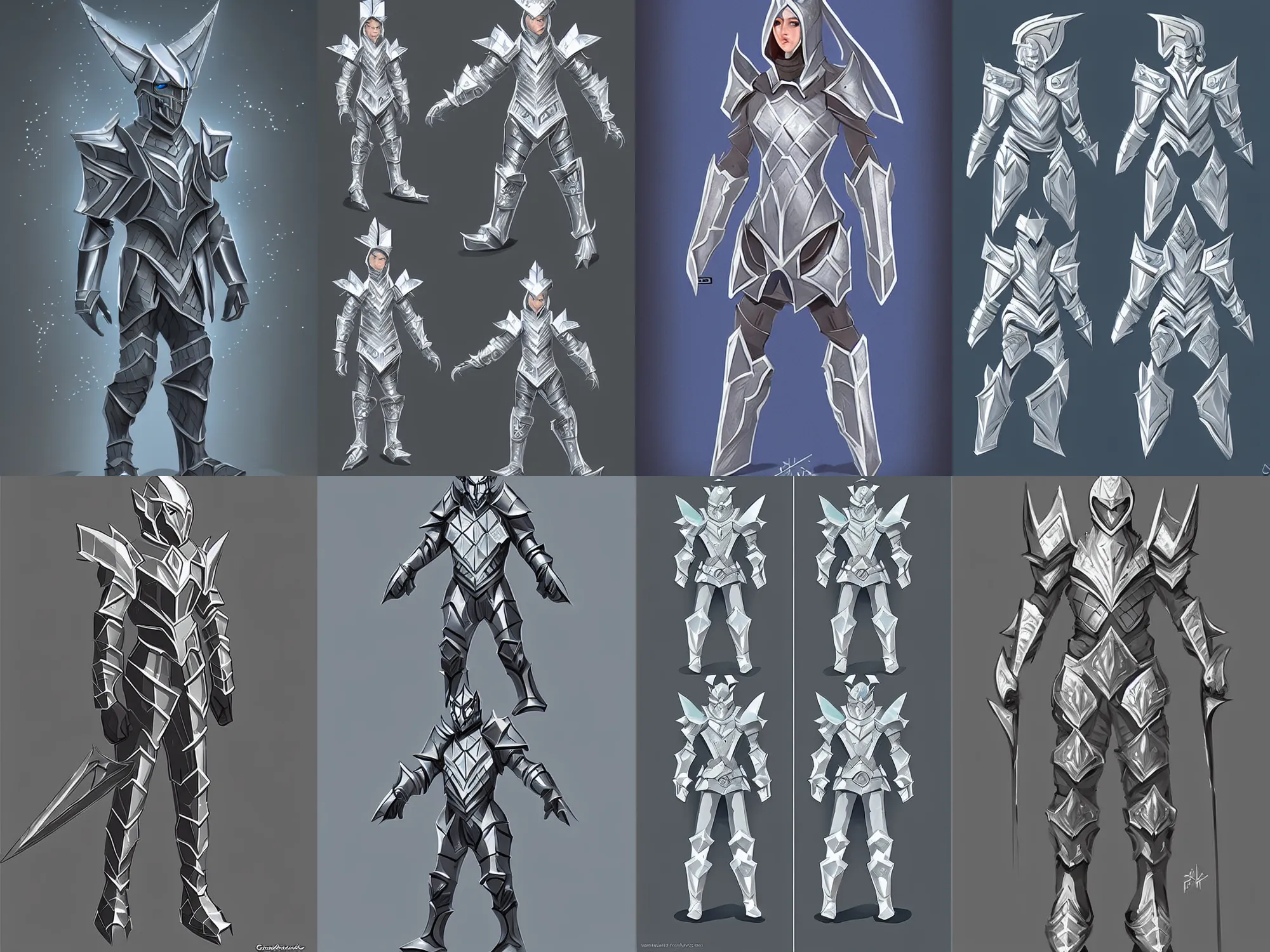 Prompt: diamond - shaped armor, character concept, fantasy concept art