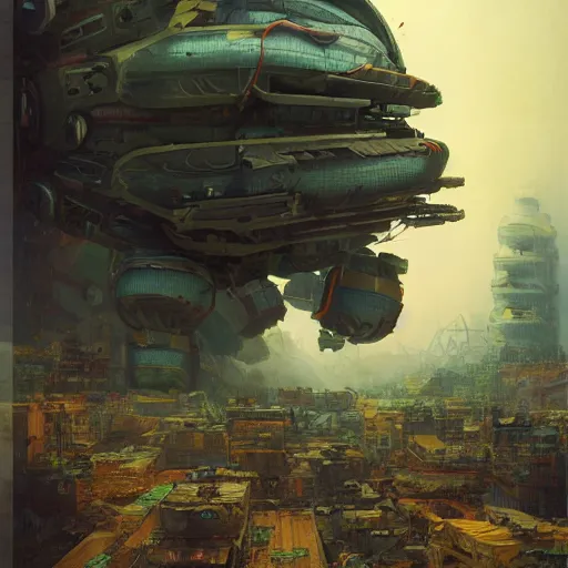 Image similar to Concept Digital Art Highly detailed Giant Watermelon war machine protecting Beautiful Ukrainian village by Taras Shevchenko By Stephen Hickman and Beeple. Very highly detailed 8K,Pentax 67, Kodak Portra 400 in style of Hiromasa Ogura Ghost in the Shell, the golden ratio, rational painting