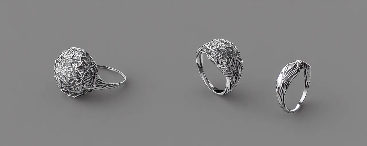 Prompt: simple silver magic crystal ring, gold, smooth, crystal, engravings, diamonds, product design, jewelry, colorful, art by gerald brom, greg rutkowski and artgerm, photo realism, unreal engine, c 4 d