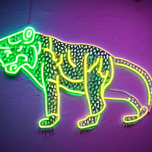 Prompt: a neon cyberpunk jaguar