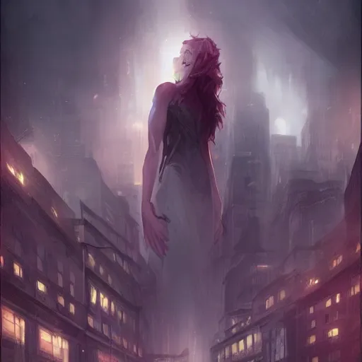 Image similar to a wall of darkness consuming a city by Charlie Bowater