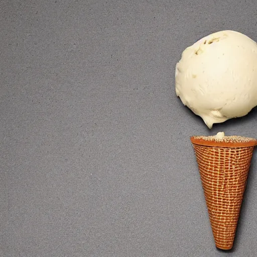 Image similar to levitating ice cream cone with a surprise