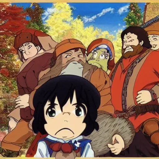 Prompt: gimli the dwarf in an anime world, incredibly detailed, ultra realistic, satoshi kon