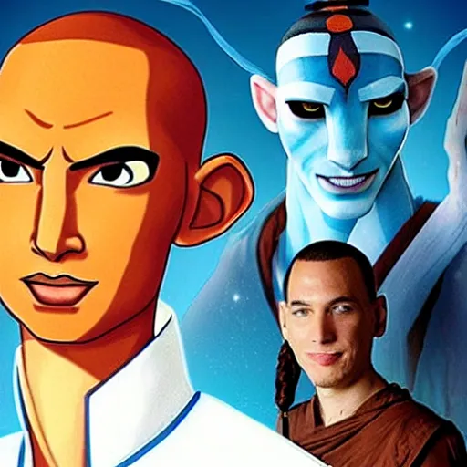 Prompt: adam driver as avatar aang from the last airbender