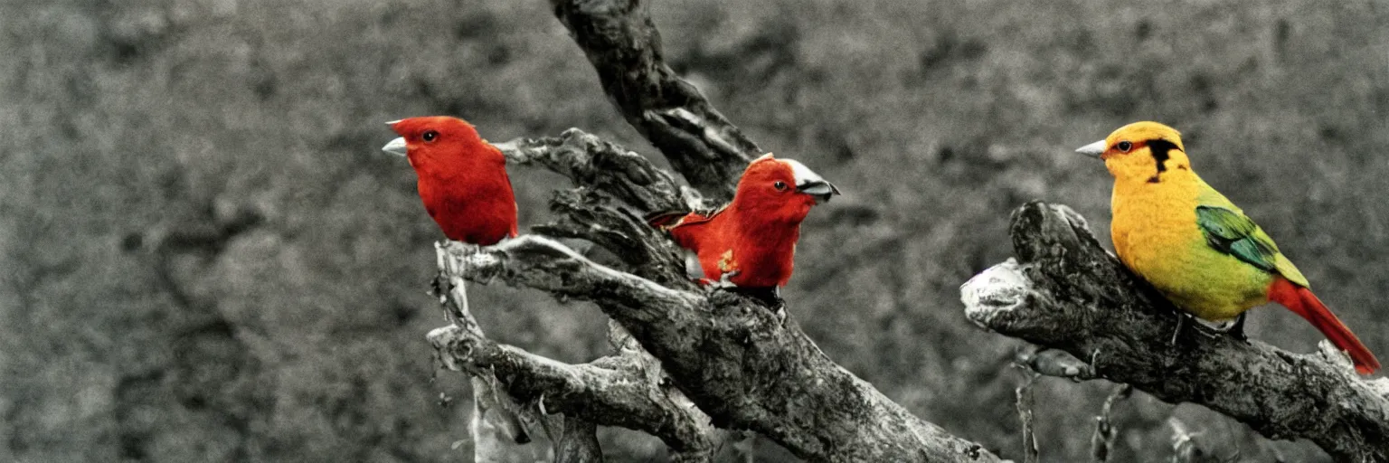 Image similar to ” a color photo of a bird by terry o ´ neill ”