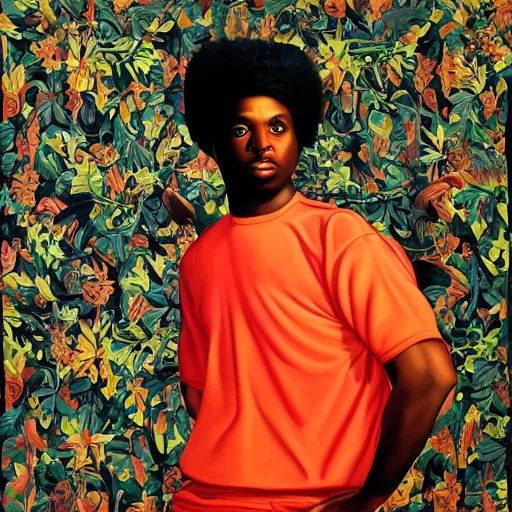 Image similar to Painting of Daniel Kirshenbaum by Kehinde Wiley