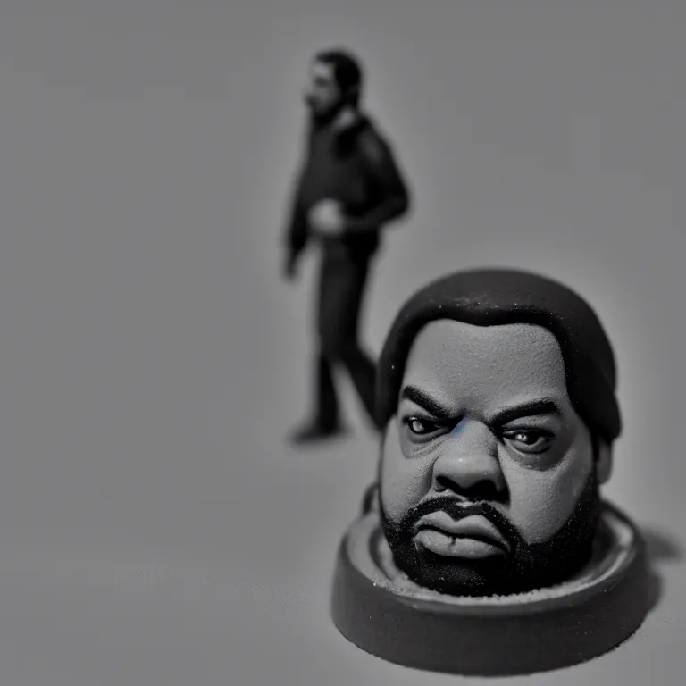 Prompt: a cinematic film still of a claymation stop motion film starring ice cube, shallow depth of field, 8 0 mm, f 1. 8