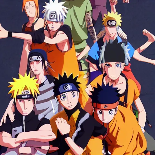 ArtStation - Anime NARUTO - Team 7 - fanart