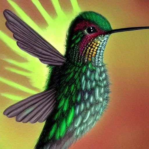 Image similar to ultra realistic cybernetic!!!!!!!!!!!! hummingbird