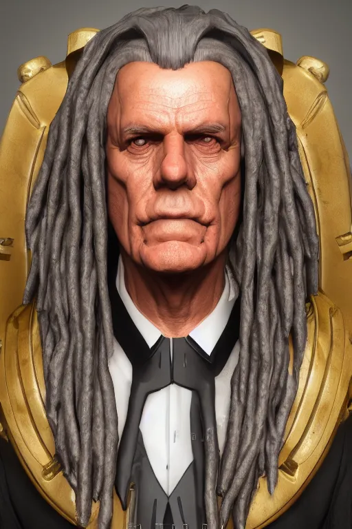 Image similar to Judge dread Frank Drebin, Judge dread, extremely detailed, full face, mouth, trending on artstation, pixiv, cgsociety, hyperdetailed Unreal Engine 4k 8k ultra HD, WLOP