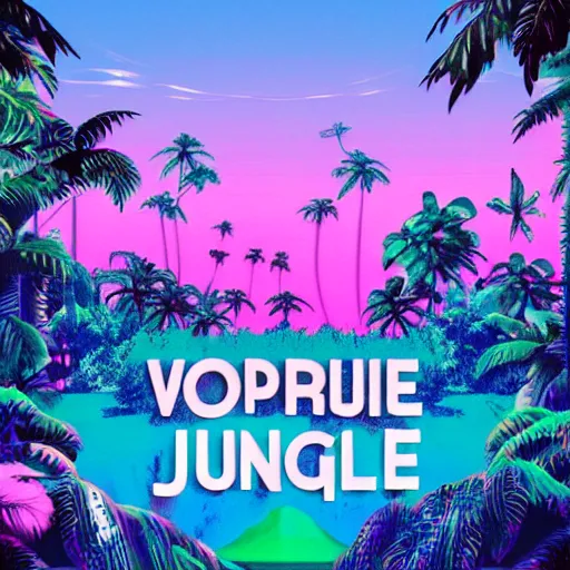 Prompt: vaporwave jungle