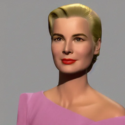 Image similar to 3 d render of grace kelly