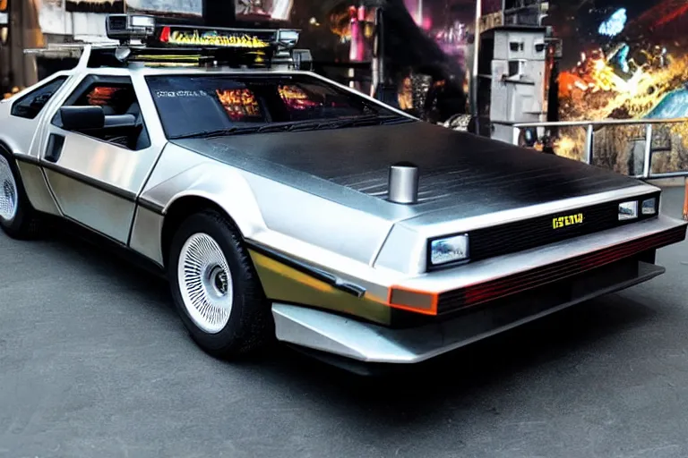 Prompt: cyberpunk 2 0 2 2 delorean