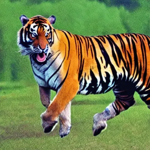 Prompt: horse tiger hybrid animal