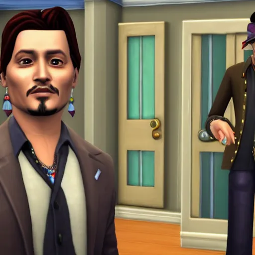 Image similar to Johnny Depp in the Sims 4