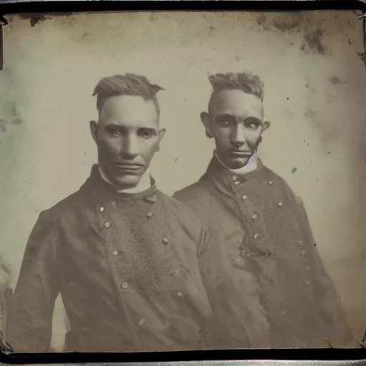 Image similar to tintype photo, two-headed shark