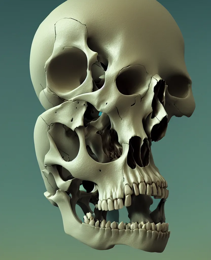 Image similar to composition of human skulls, animals skulls, bones, rib-cage and orchids, bioluminiscent, by Tooth Wu and wlop and beeple. octane render, trending on artstation, greg rutkowski very coherent symmetrical artwork. cinematic, hyper realism, high detail, octane render, 8k