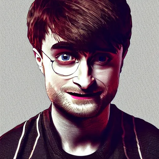 Prompt: daniel radcliffe, heavily stylized, by studio trigger