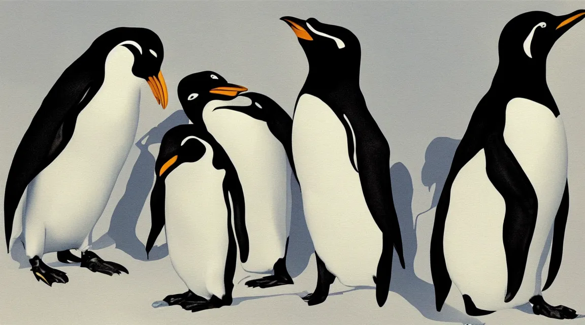 Image similar to linux tux penguin wallpaper painted by salvador dali