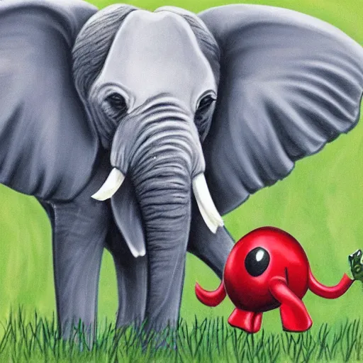 Image similar to elephant + ladybird