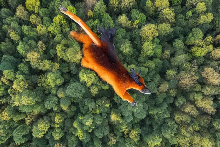 Image similar to Flying Fox, Nature photography, airborne, mid-flight, professional photo, 8k