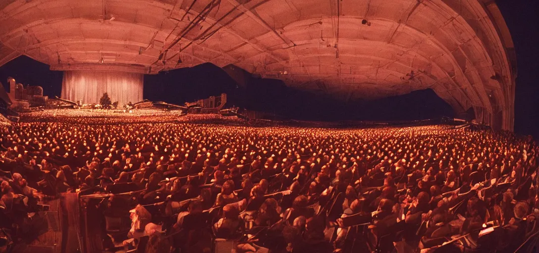 Image similar to a very high resolution image from a new movie. a beautiful concert during the night. photorealistic, photography, directed by stanley kubrick