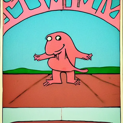 Image similar to deconstructivism pink gopher man! oh, it's gopher man!!