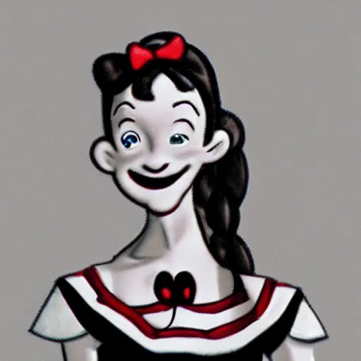 Image similar to olive oyl, photorealistic,