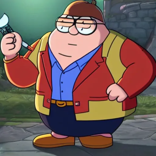 Prompt: peter griffin from family guy as a champion in league of legends, champion showcase from riotgames