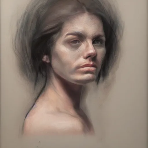 Image similar to realistic! portrait studies of a woman!! in a museum! gallery, grim, solitary! by jane atche - h 8 0 0