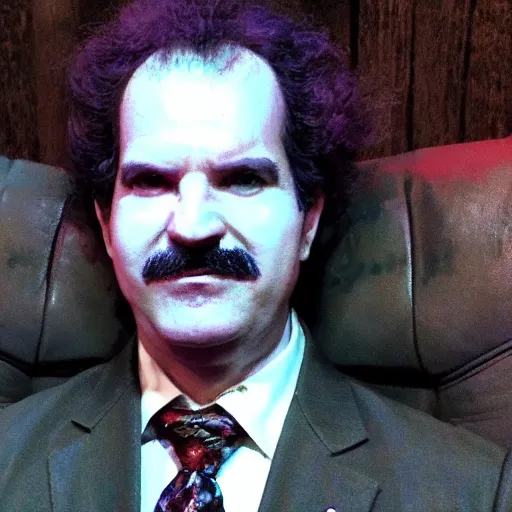 Image similar to Paul f. Tompkins as the Warhammer 40k emperor of mankind