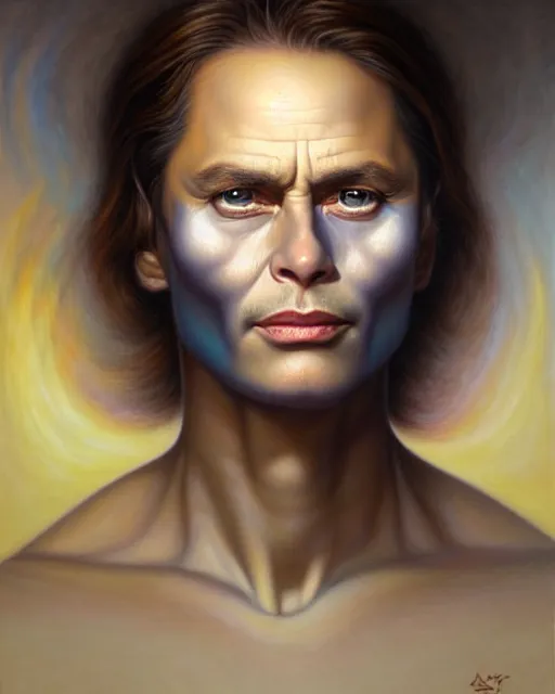 Image similar to detailed portrait of yogurt! as rob lowe by tomasz alen kopera and peter mohrbacher and johanna martine! and margaret keane! coherent luminescent