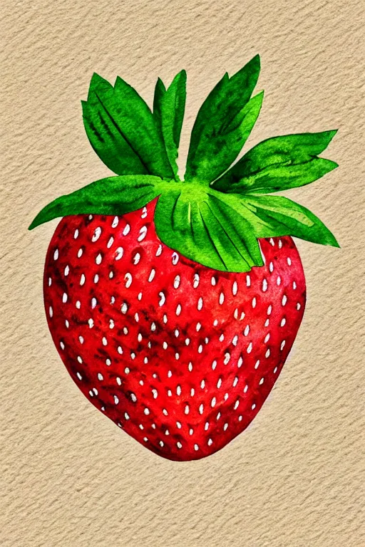 Prompt: minimalist watercolor art of a strawberry, illustration, vector art