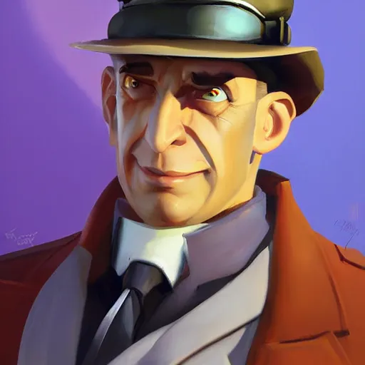 Image similar to greg manchess portrait painting of the inspector gadget as overwatch character, medium shot, asymmetrical, profile picture, organic painting, sunny day, matte painting, bold shapes, hard edges, street art, trending on artstation, by huang guangjian and gil elvgren and sachin teng