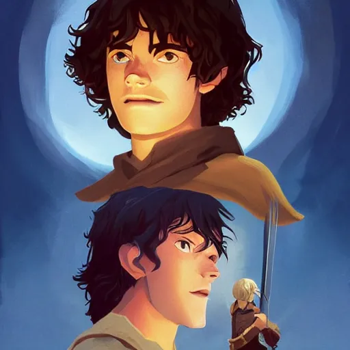 Image similar to face icon stylized minimalist the lord of the rings : the fellowship of the ring 2 0 0 1, loftis, cory behance hd by jesper ejsing, by rhads, makoto shinkai and lois van baarle, ilya kuvshinov, rossdraws global illumination